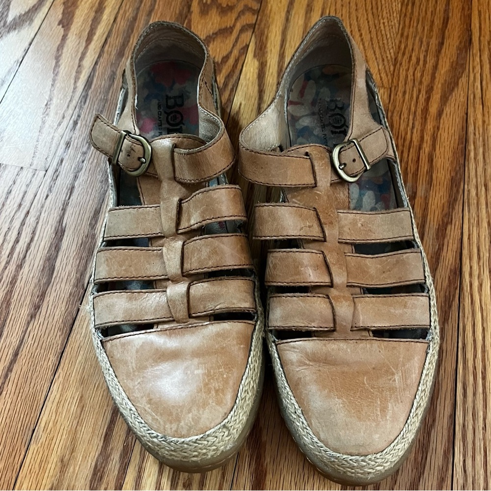 Born Concept Cidra Luggage F16041 Tan Woven Leather Espadrille Sneaker 8.5